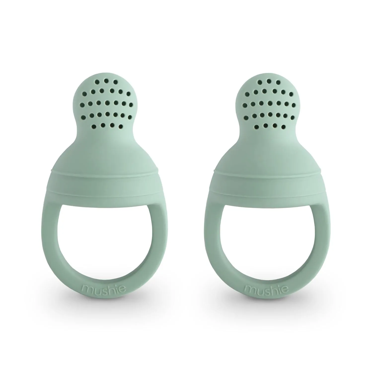 mushie Silicone Baby Fresh Fruit & Food Feeder Pacifier | 6 Months  (Cambridge Blue)