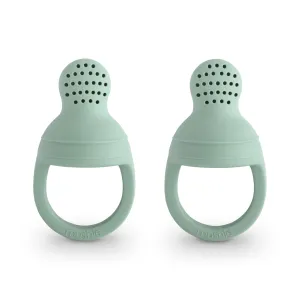 mushie Silicone Baby Fresh Fruit & Food Feeder Pacifier | 6 Months  (Cambridge Blue)