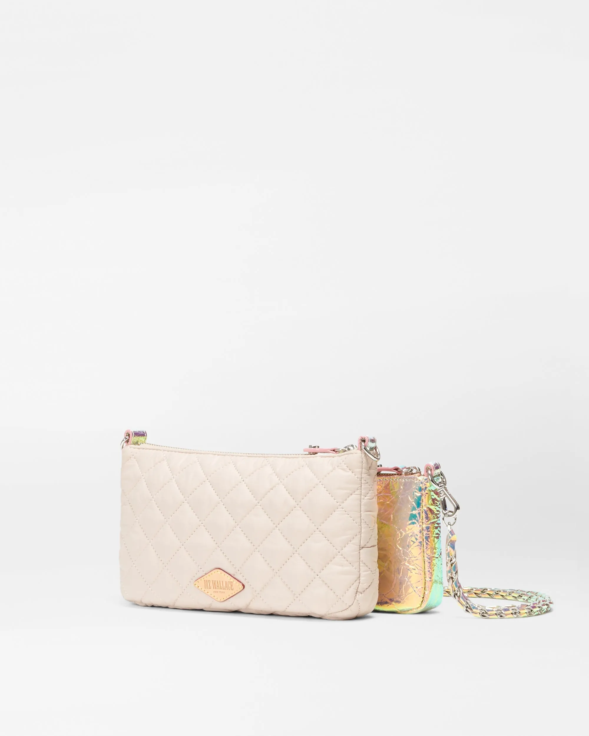 Mushroom/Pink Opal Leather Crosby Convertible Crossbody