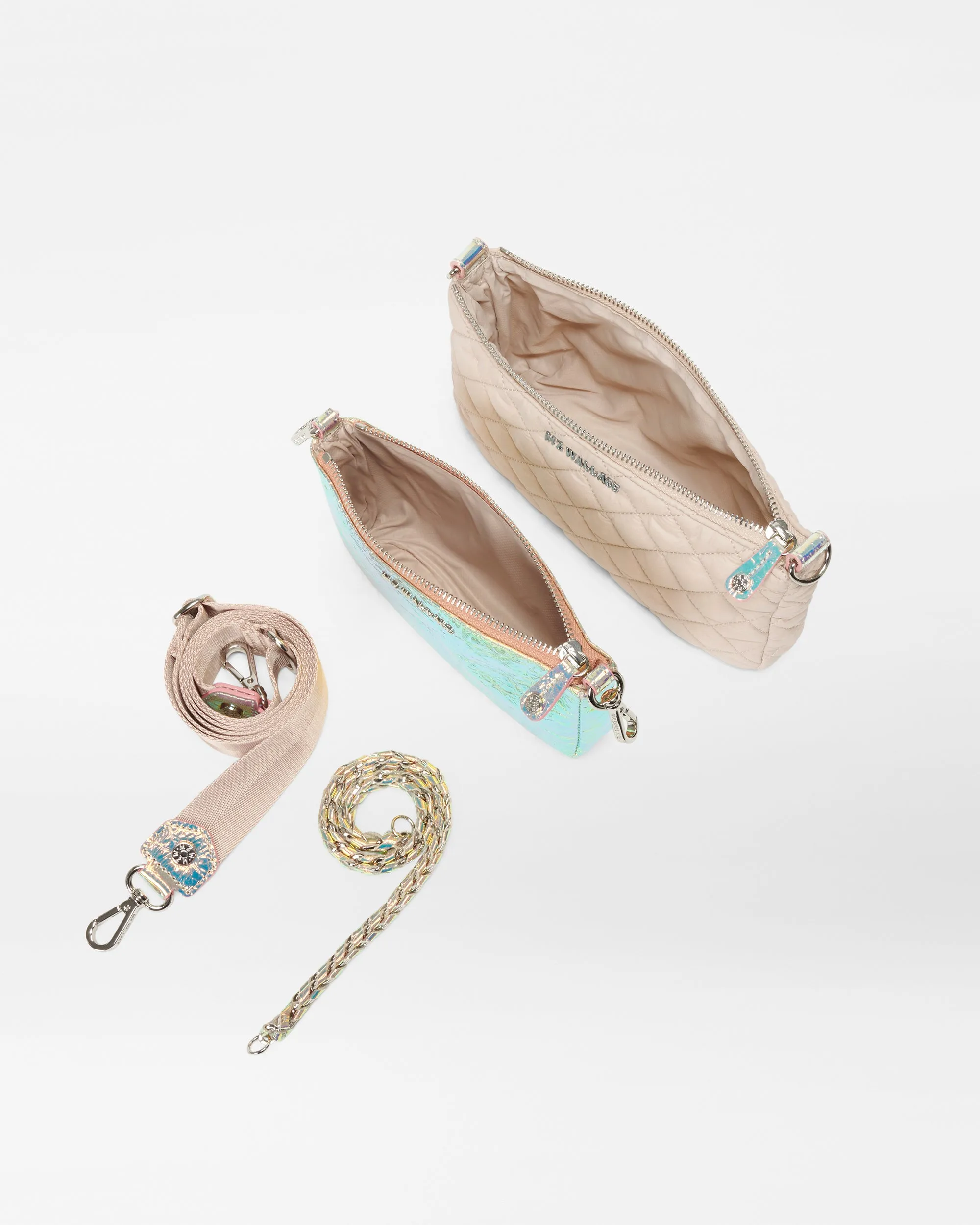 Mushroom/Pink Opal Leather Crosby Convertible Crossbody
