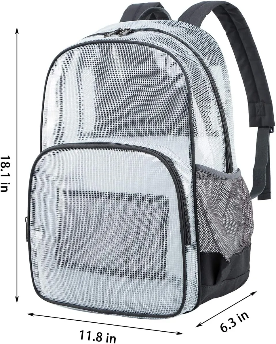 mygreen Clear Backpack, Heavy Duty School Bag for 15.6 Laptop