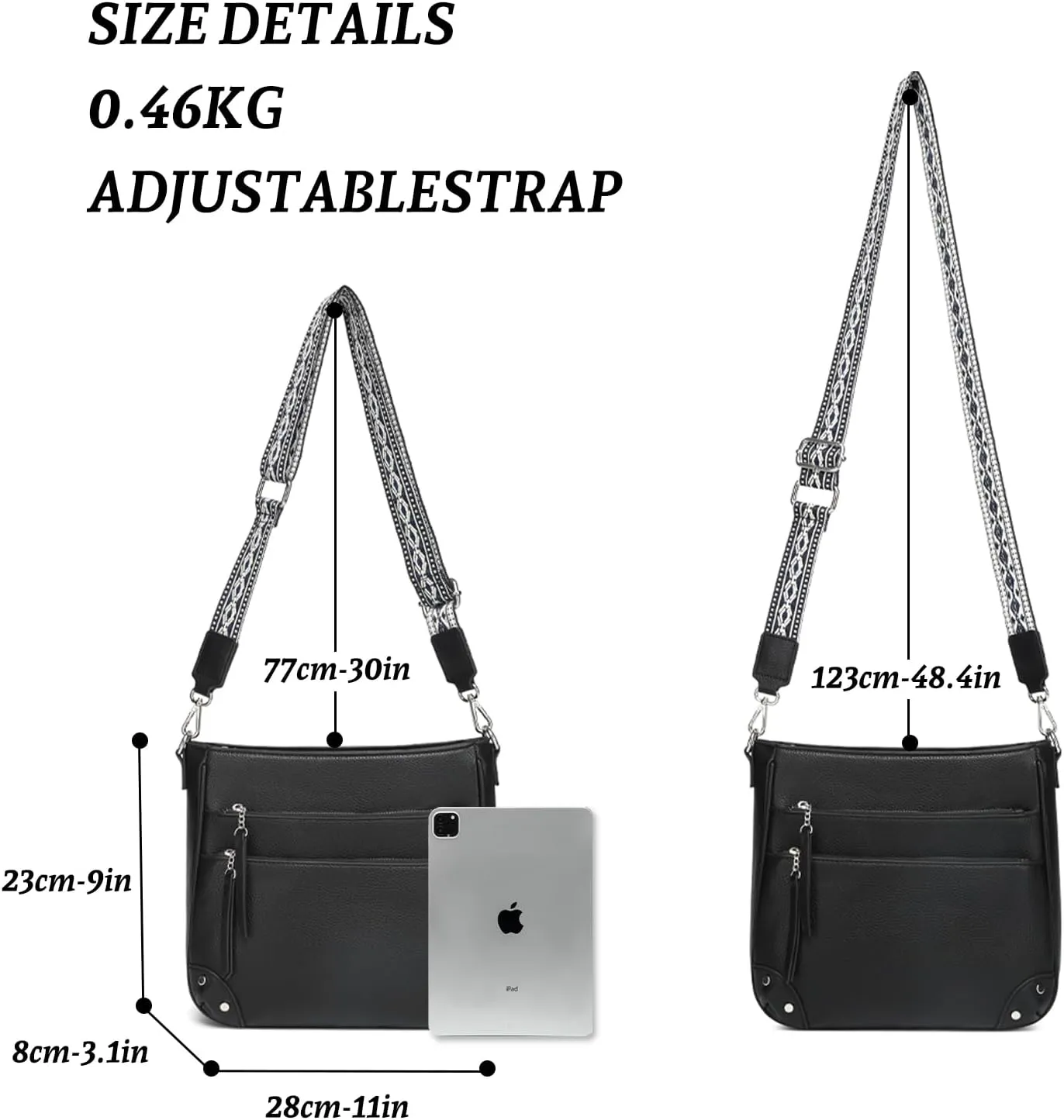 MYHOZEE Crossbody Bags for Women Leather Crossbody Purses With Adjustable Guitar Strap Trendy Hobo Women's Shoulder Bag