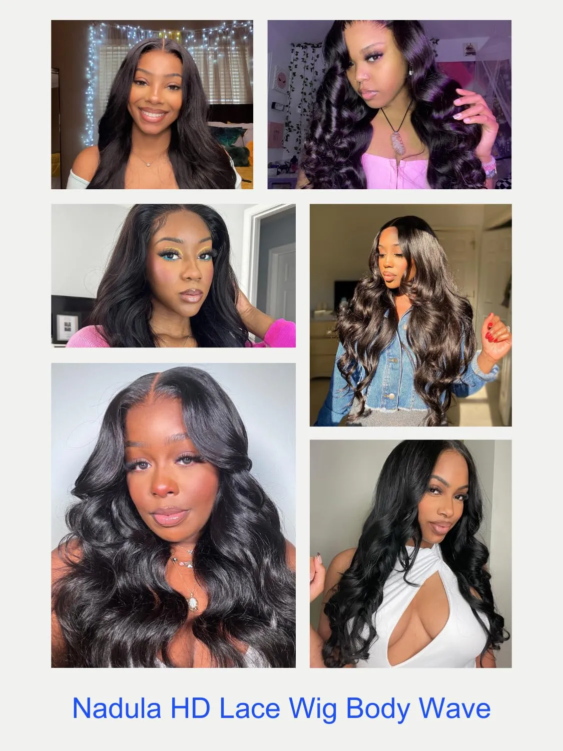 Nadula Glueless 5x5 Thin HD BlendAway Body Wave Lace Closure Bye Bye Knots Wigs Human Hair Pre Cut/Plucked/Bleached Match All Skin Tones Pre Everything Glueless Wigs 180% Density 16inch