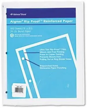 National Brand Aigner Rip Proof Reinforced Filler Paper PAPER,FLLR,11X8.5,UNRL,WE (Pack of8)