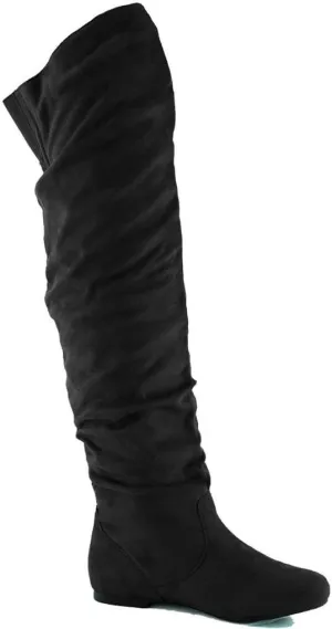 Nature Breeze Women's Vickie Hi Faux Suede Boot,Vickie-Hi2.0 Premium Black Suede 7.5