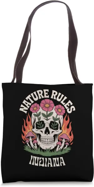 Nature Rules Vintage Skull Indiana Tote Bag
