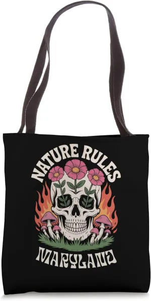 Nature Rules Vintage Skull Maryland Tote Bag