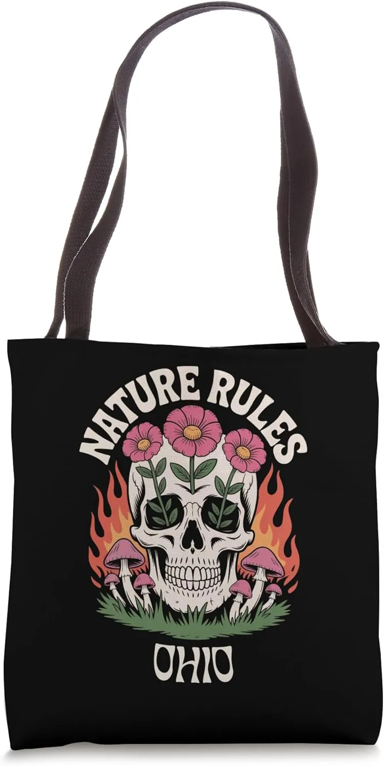 Nature Rules Vintage Skull Ohio Tote Bag