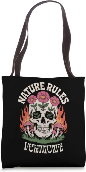 Nature Rules Vintage Skull Vermont Tote Bag
