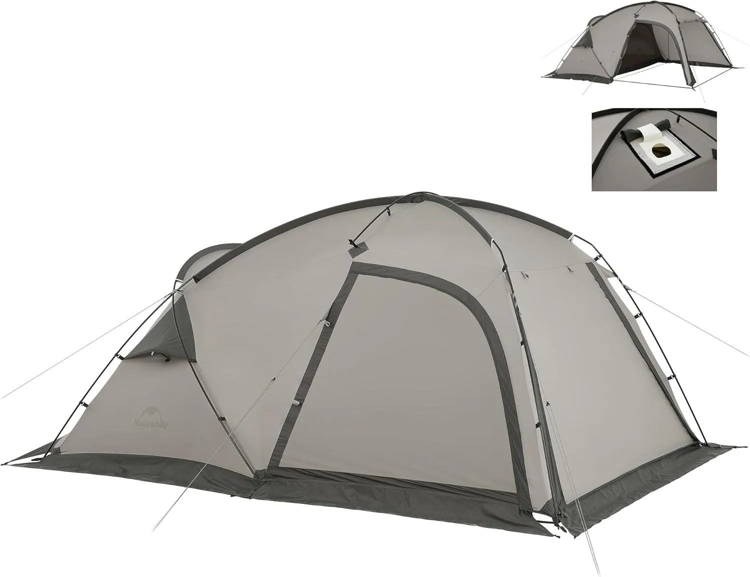 Naturehike Massif Hot Tent with Stove Jack, 4 Season Tent, 1/2/4 Person Camping Tent, UPF50  Waterproof Windproof Winter Tent with Room and Hall