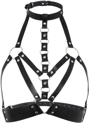 Navoky Punk Leather Body Chain Women Chest Belts Fashion Bra Chain Jewelry Accessories for Rave