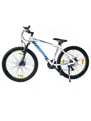 Neel Alloy 21 Speed Shimano Gear 26 inch Mountain Cycle, Dual Disc Brake, Front Suspension, Double Wall Alloy Rim,  White, Free Trainer Sessions, Cycling Event