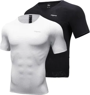 Nepest Mens Vests/Short Sleeve Biking Base Layer Mesh Sleeveless Cycling Baselayer Bicycle Ultralight Undershirts