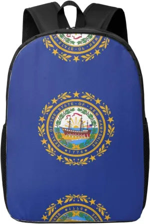 New Hampshire State Flag Print Simple Backpack Lightweight Bag Travel Rucksack Casual Daypack Laptop Backpacks