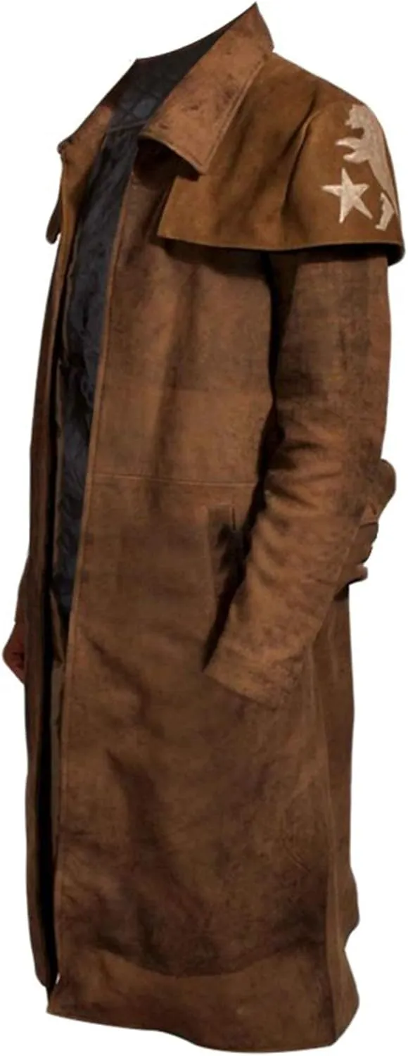 New Vegas A7 Mens Brown Duster Coat - A7 Veteran Ranger Cowboy Leather Armor Coat - Ranger Coat