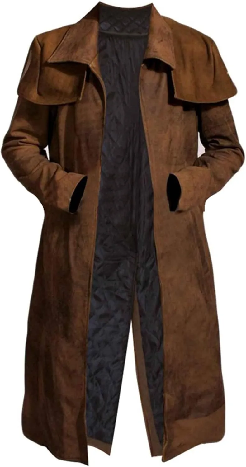 New Vegas A7 Mens Brown Duster Coat - A7 Veteran Ranger Cowboy Leather Armor Coat - Ranger Coat