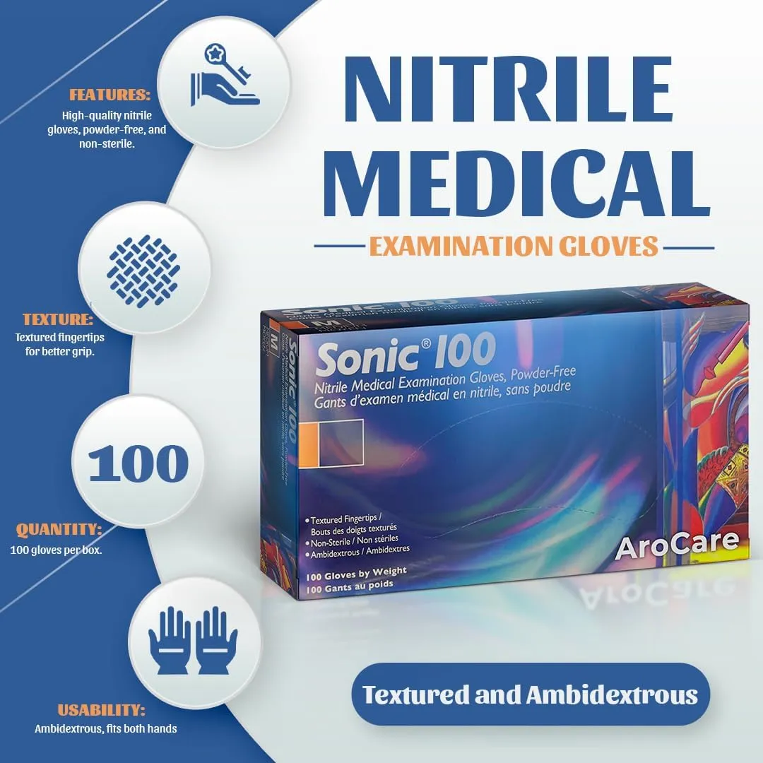 Nitrile Gloves Disposable Powder Free, Latex Free - Protective Gloves for Multi Use, Cooking, Cleaning 100-1000