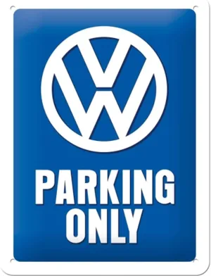 Nostalgic-Art Retro Tin Sign, Volkswagen – VW Parking Only – Car gift idea, Metal Plaque, Vintage design for wall decoration, 5.9" x 7.9"