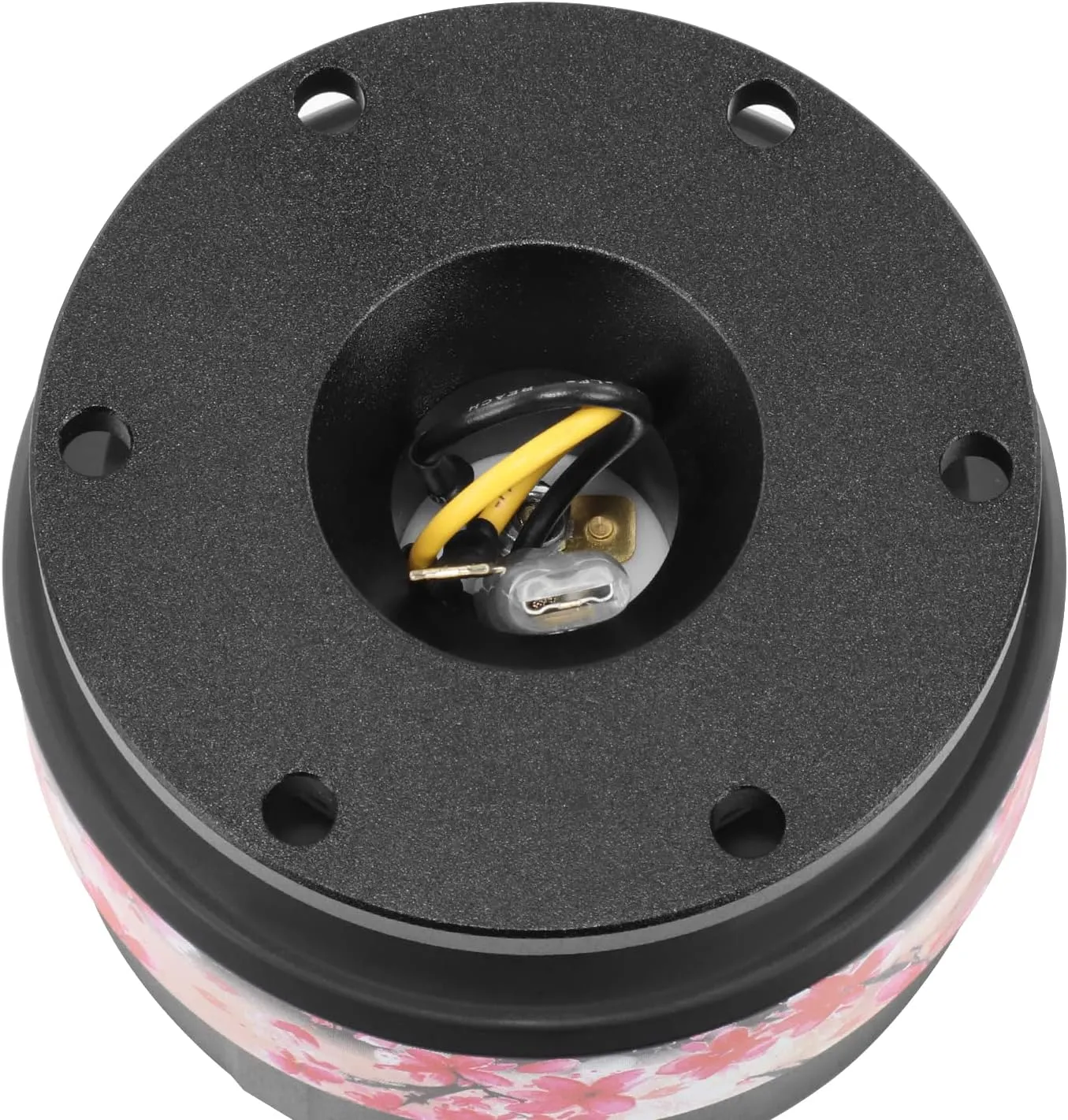 NRG Innovations Gen 2.0 Steering Wheel Quick Release Adapter 6-HOLE with Mounting Bolts, Quick Release - Black Body/Sakura ring with Prisma Collab, NRG-SRK-200BK-SAKURA