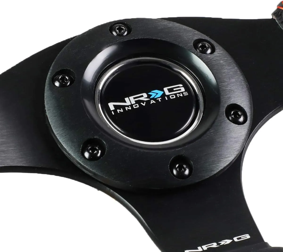 NRG Innovations RST-012R-RS Reinforced Steering Wheel (320mm Sport Leather Steering Wheelwith red stitch)