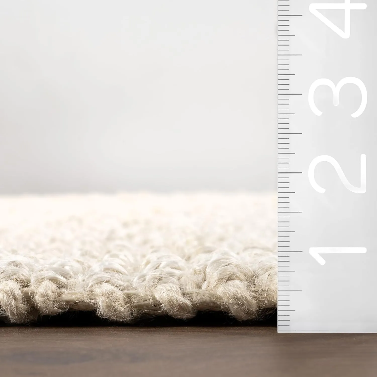 nuLOOM 8x11 Daniela Jute Tassel Hand Woven Area Rug, Off White, Solid Chunky Farmhouse Design, Natural Fiber, For Bedroom, Dining Room, Living Room, Hallway, Office, Entryway