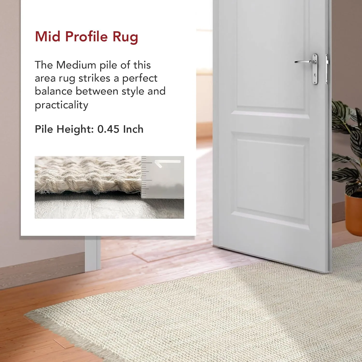 nuLOOM 8x11 Daniela Jute Tassel Hand Woven Area Rug, Off White, Solid Chunky Farmhouse Design, Natural Fiber, For Bedroom, Dining Room, Living Room, Hallway, Office, Entryway