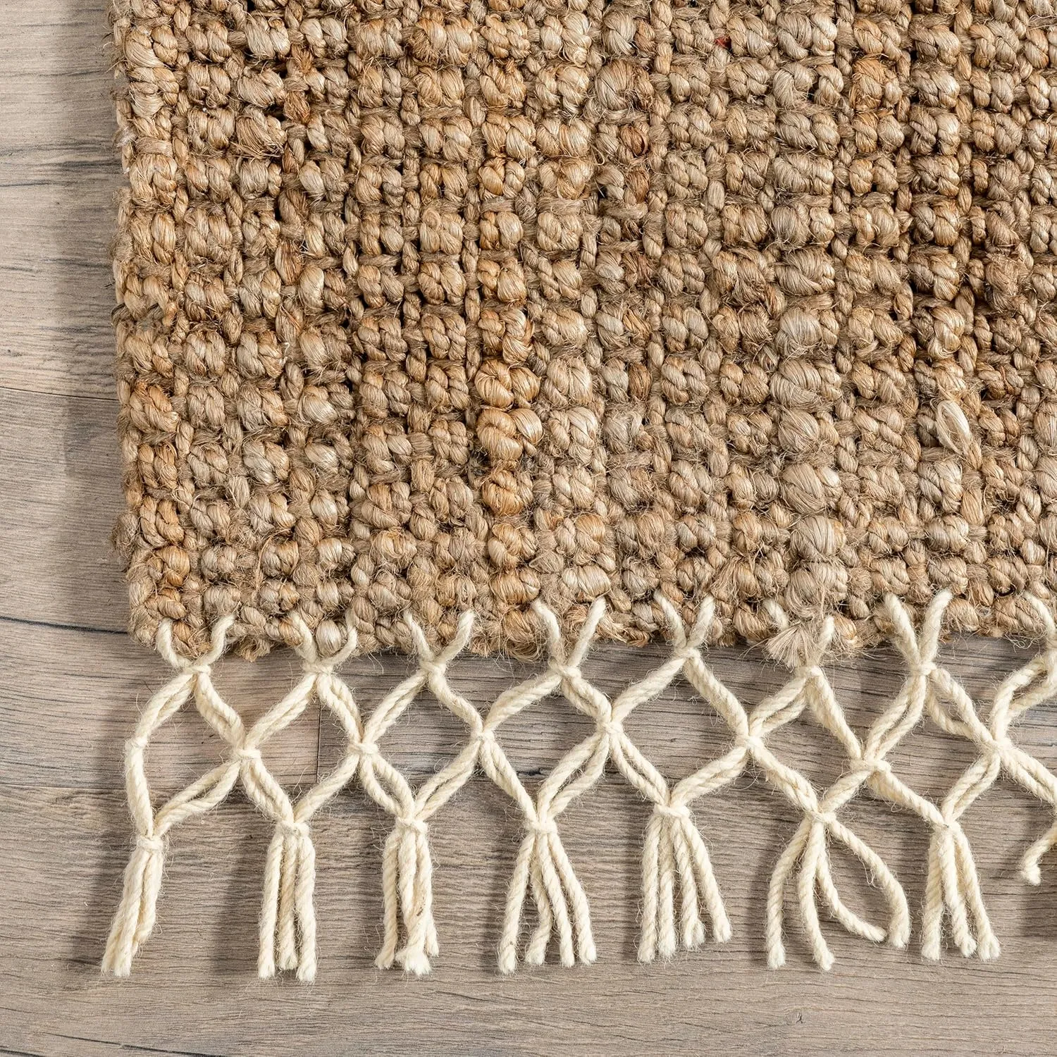 nuLOOM Raleigh Farmhouse Jute Tasseled Area Rug, 4x6, Natural