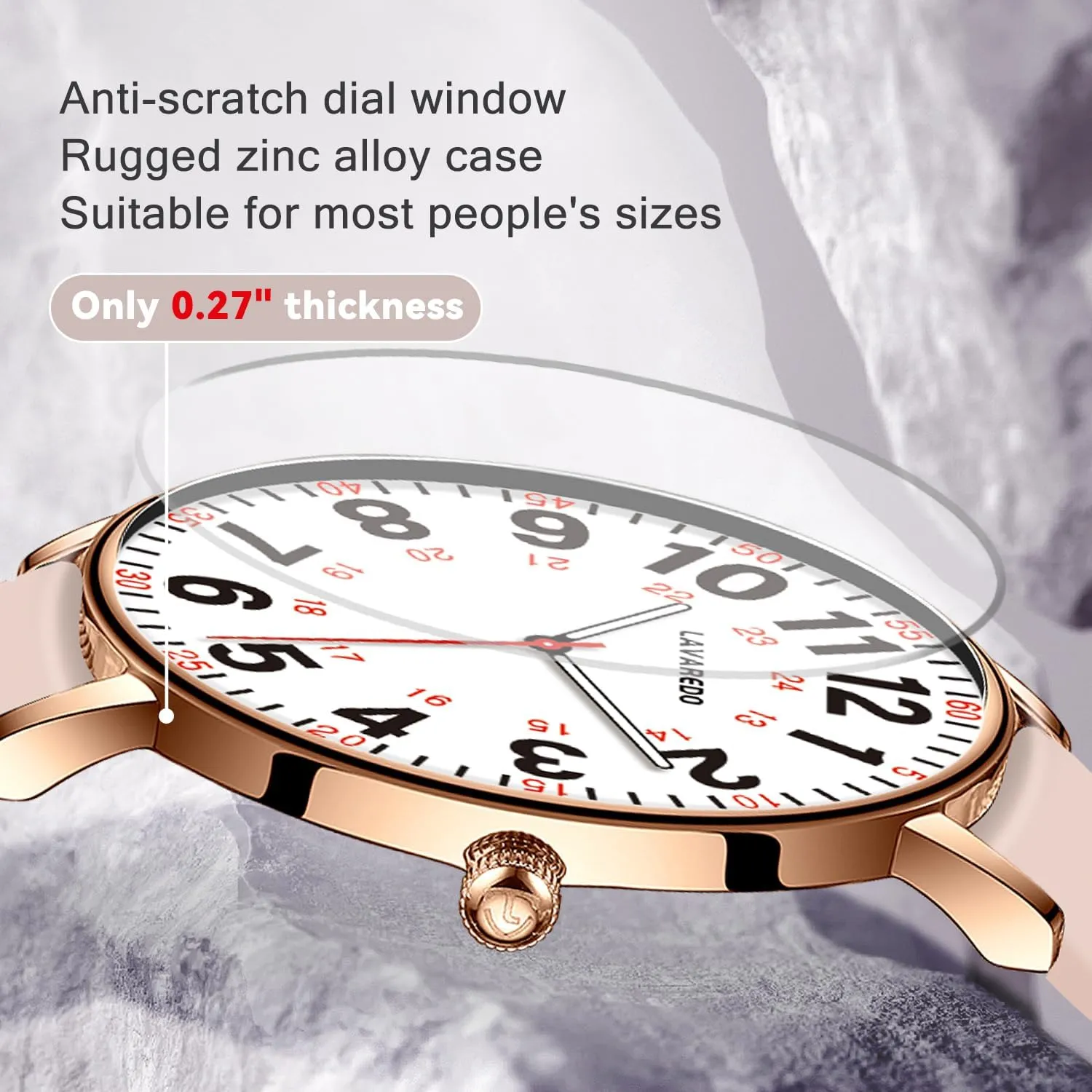 Nurse Watch for Nurses Doctors Women Men,Waterproof Analog Watches with Luminous Dial and Japanese Quartz Movement,Easy to Read Military Time Watch with Second Hand, 12/24 Hours,Silicone Band
