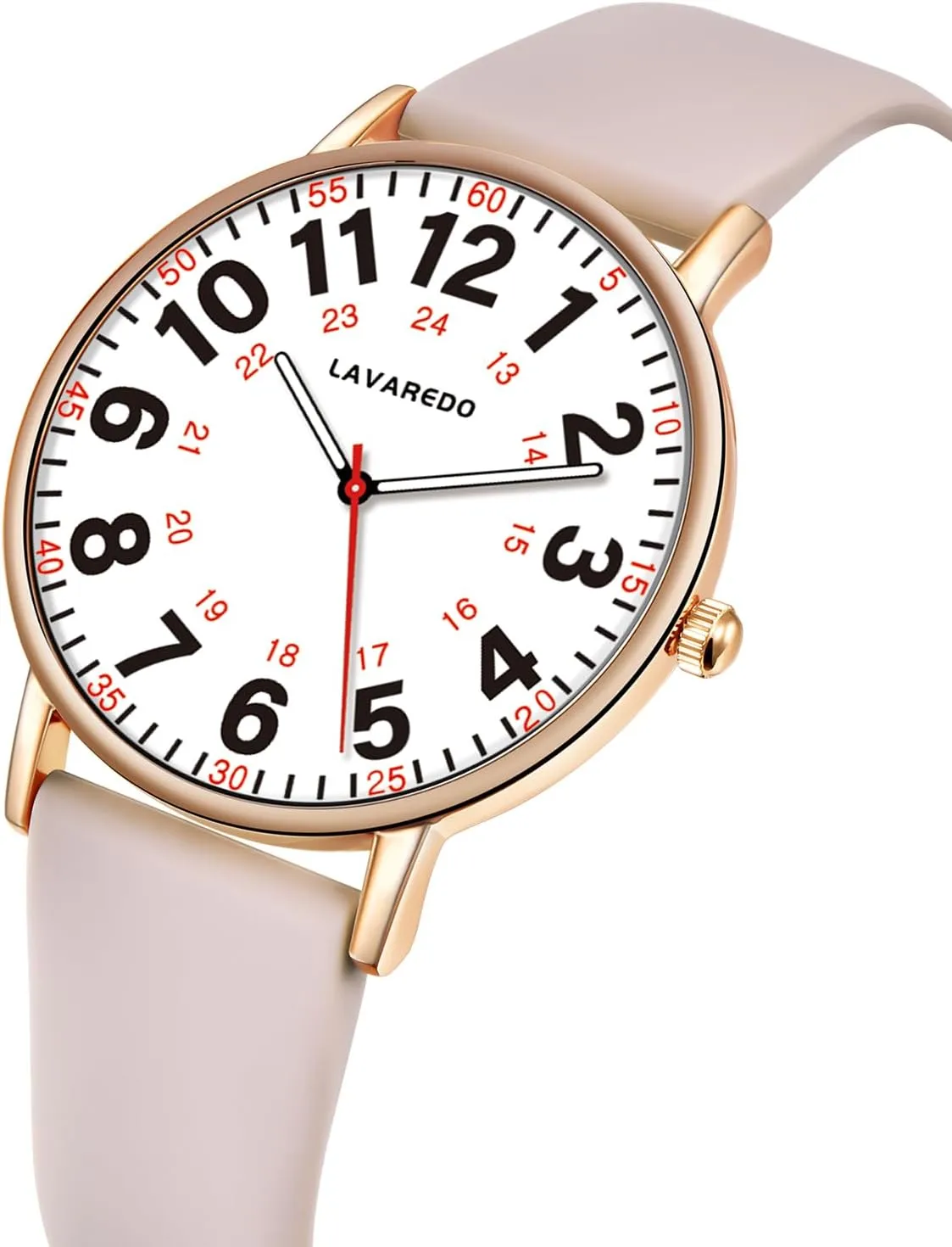 Nurse Watch for Nurses Doctors Women Men,Waterproof Analog Watches with Luminous Dial and Japanese Quartz Movement,Easy to Read Military Time Watch with Second Hand, 12/24 Hours,Silicone Band