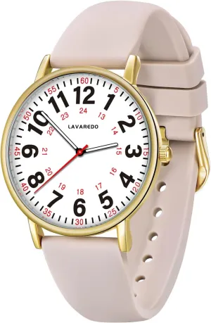 Nurse Watch for Nurses Doctors Women Men,Waterproof Analog Watches with Luminous Dial and Japanese Quartz Movement,Easy to Read Military Time Watch with Second Hand, 12/24 Hours,Silicone Band