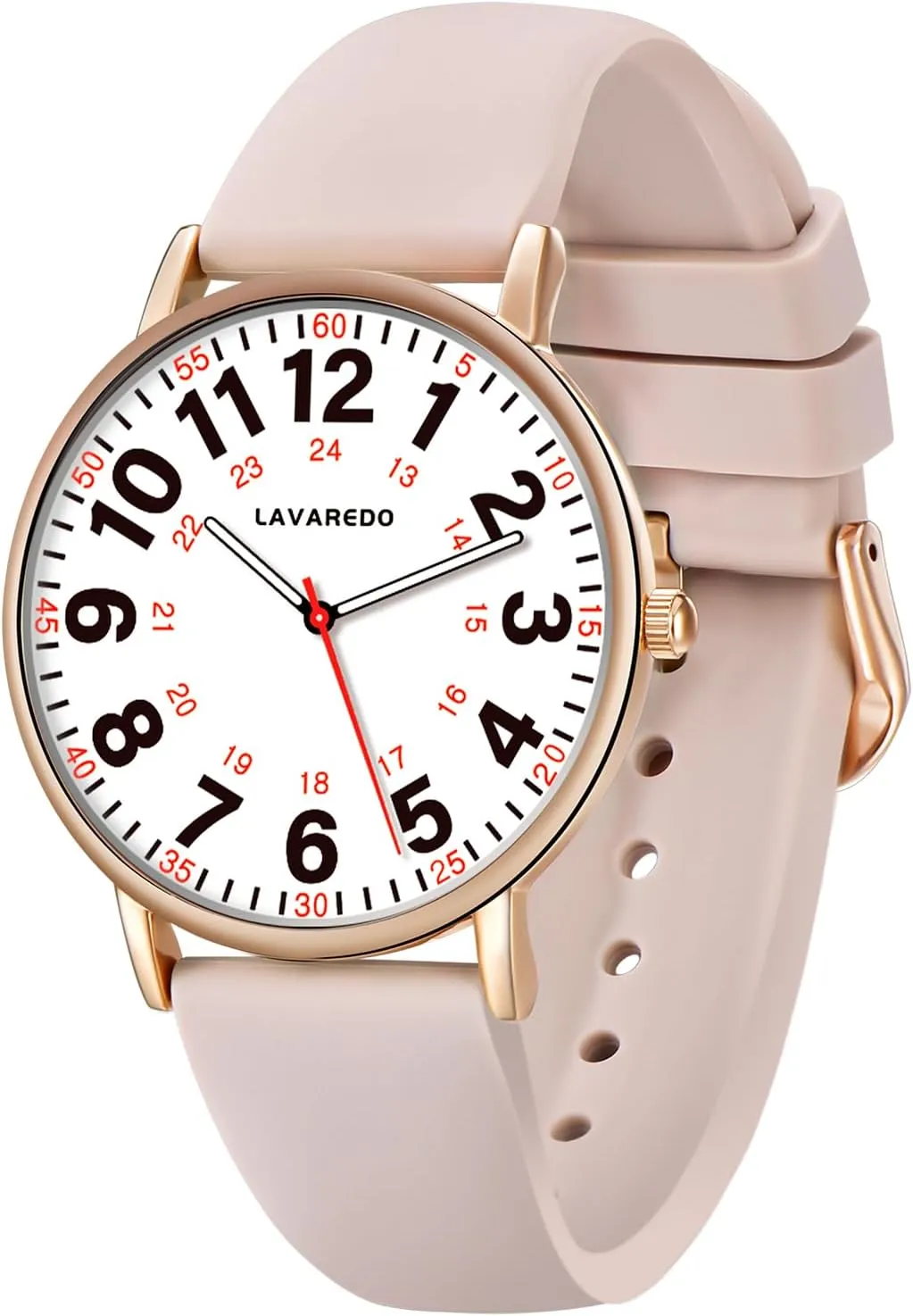 Nurse Watch for Nurses Doctors Women Men,Waterproof Analog Watches with Luminous Dial and Japanese Quartz Movement,Easy to Read Military Time Watch with Second Hand, 12/24 Hours,Silicone Band