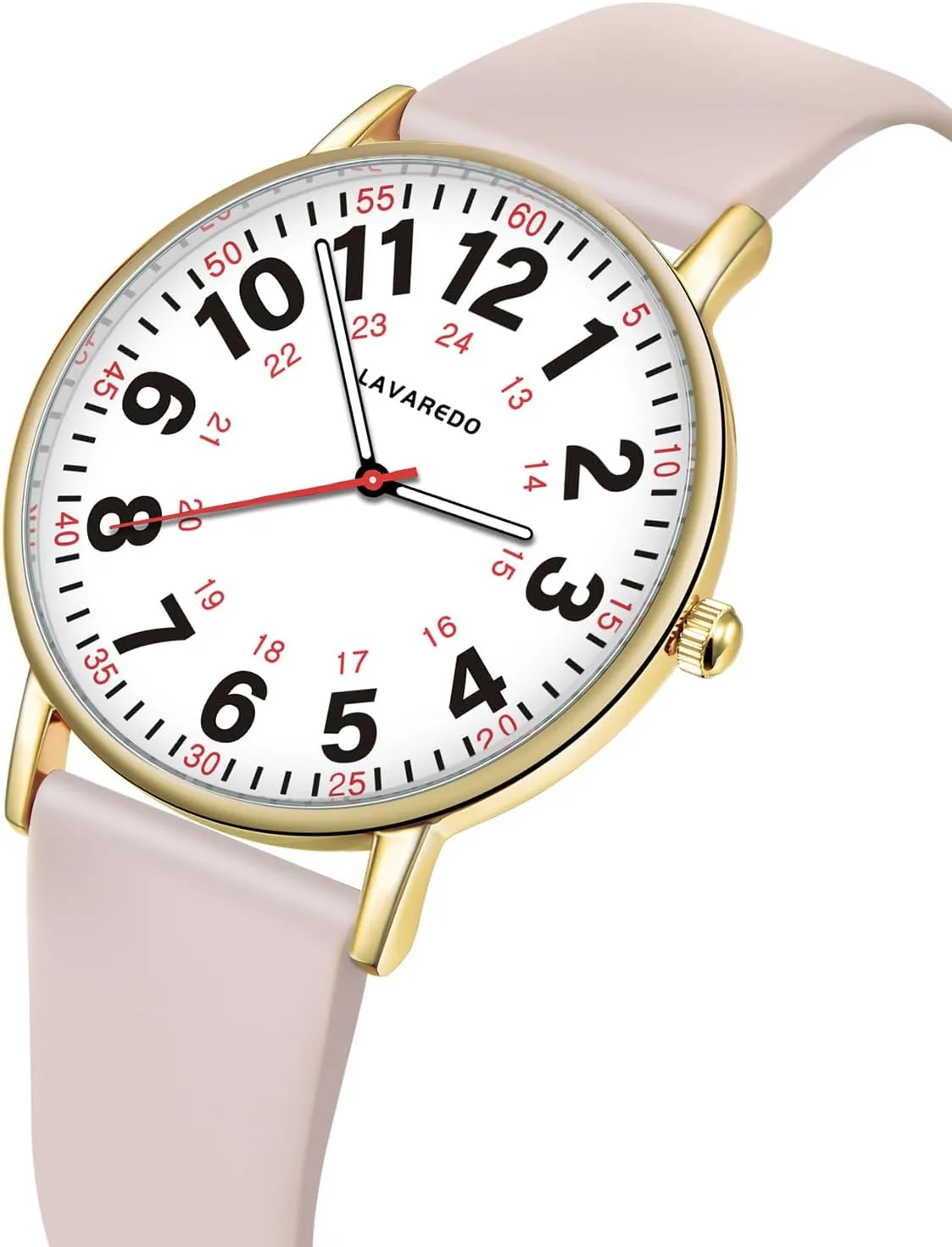 Nurse Watch for Nurses Doctors Women Men,Waterproof Analog Watches with Luminous Dial and Japanese Quartz Movement,Easy to Read Military Time Watch with Second Hand, 12/24 Hours,Silicone Band