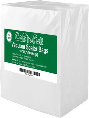 O2frepak 300 Count 10x13 Plus Quart Vacuum Sealer Bags with BPA Free and Heavy Duty, Vacuum Seal Food Sealer Bags,Great for Food Storage Vaccume Sealer PreCut Bag