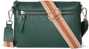 Oak Leathers Small Crossbody Bag For Women With Adjustable, Wide Strap - Real Leather Crossover Shoulder Purse