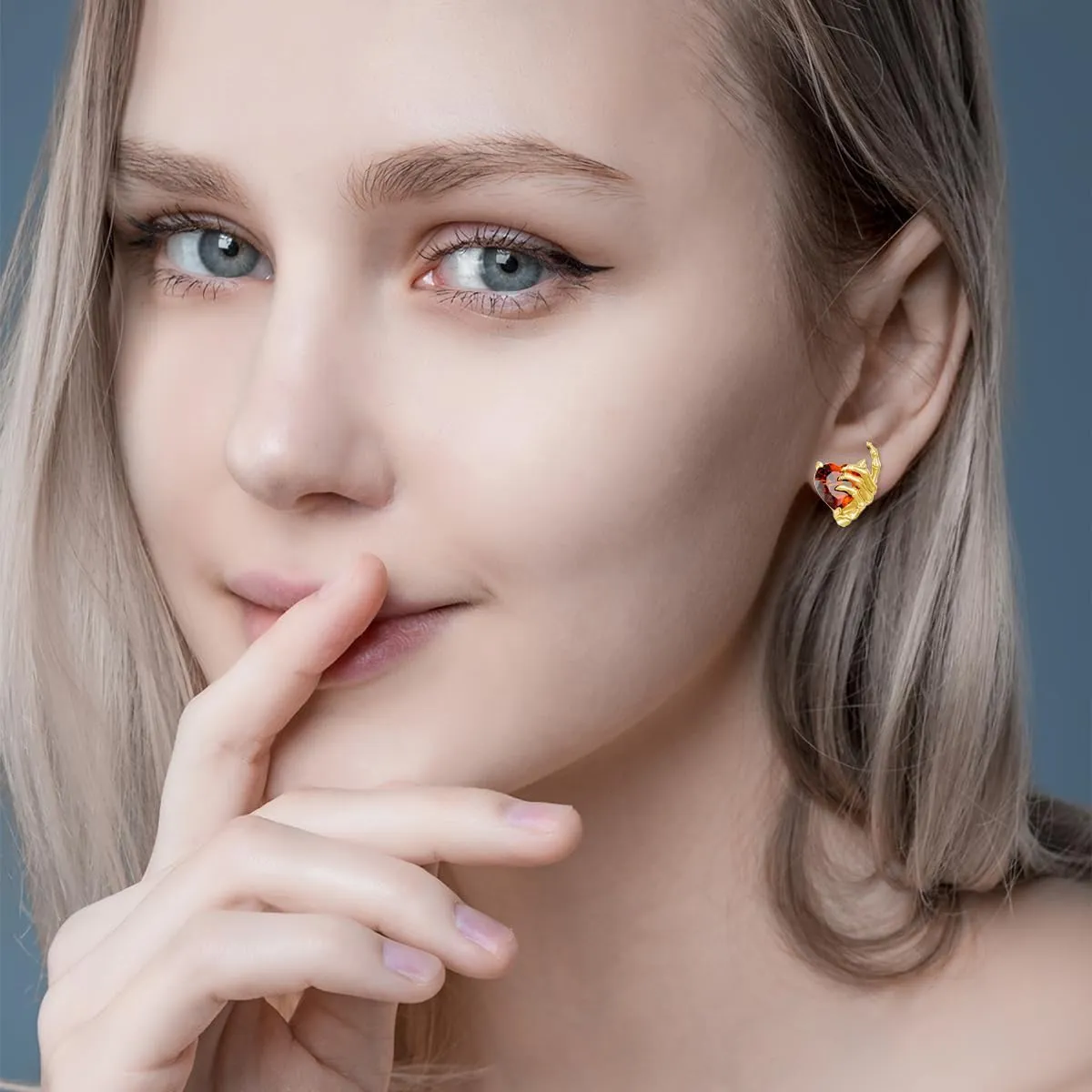 OHAYOO Skeleton Hand Earrings 925 Sterling Silver Skull Earrings Halloween Stud Earrings Gothic Jewelry Gifts for Women Men