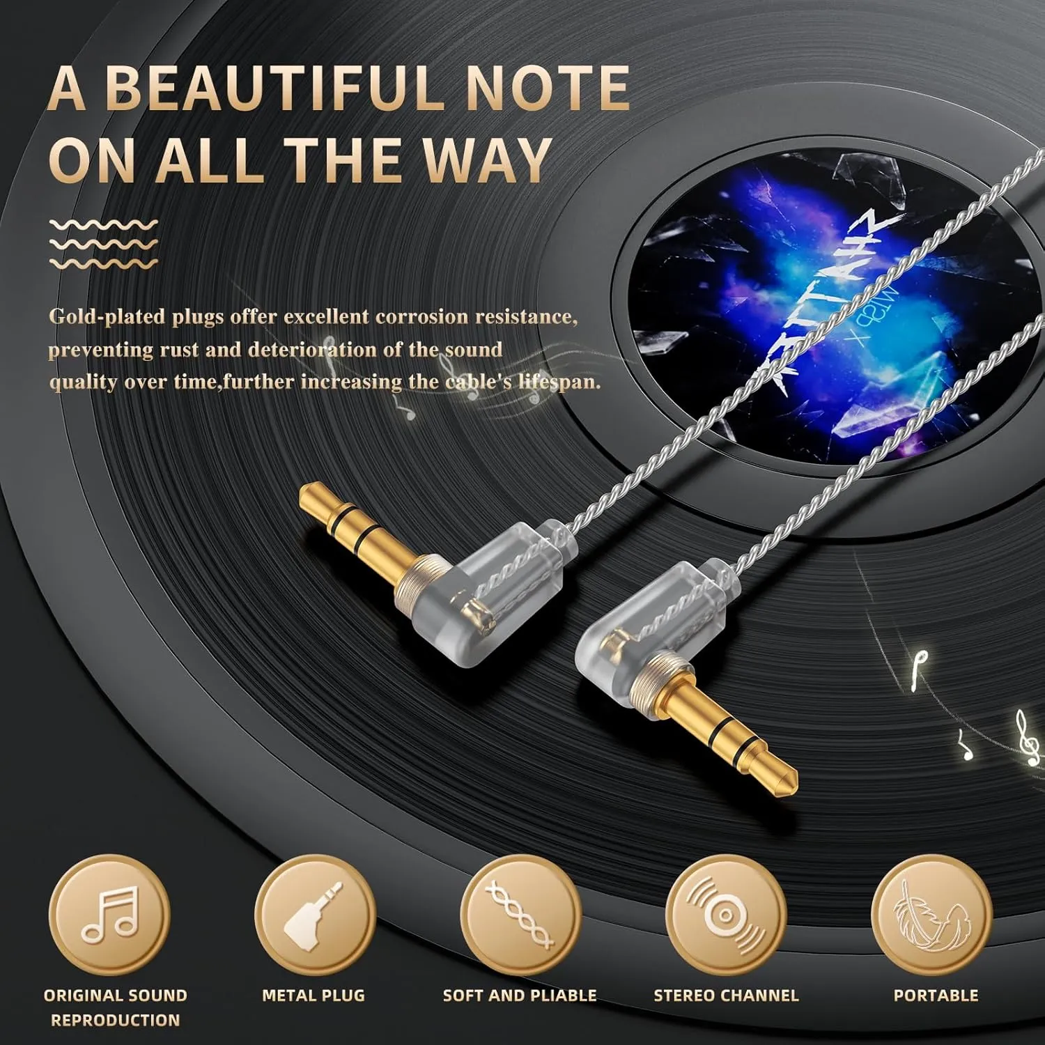 okcsc IPX T2 to 4.4mm, Aurora Audio Cable IPX T2 Earphone Cable for Westone 2 Core High Purity OFC Silver Plated Cable - Ultra Thin for Pro X Series Pro X10, Pro X20, Pro X30 Headphones,Black/ 4.4MM