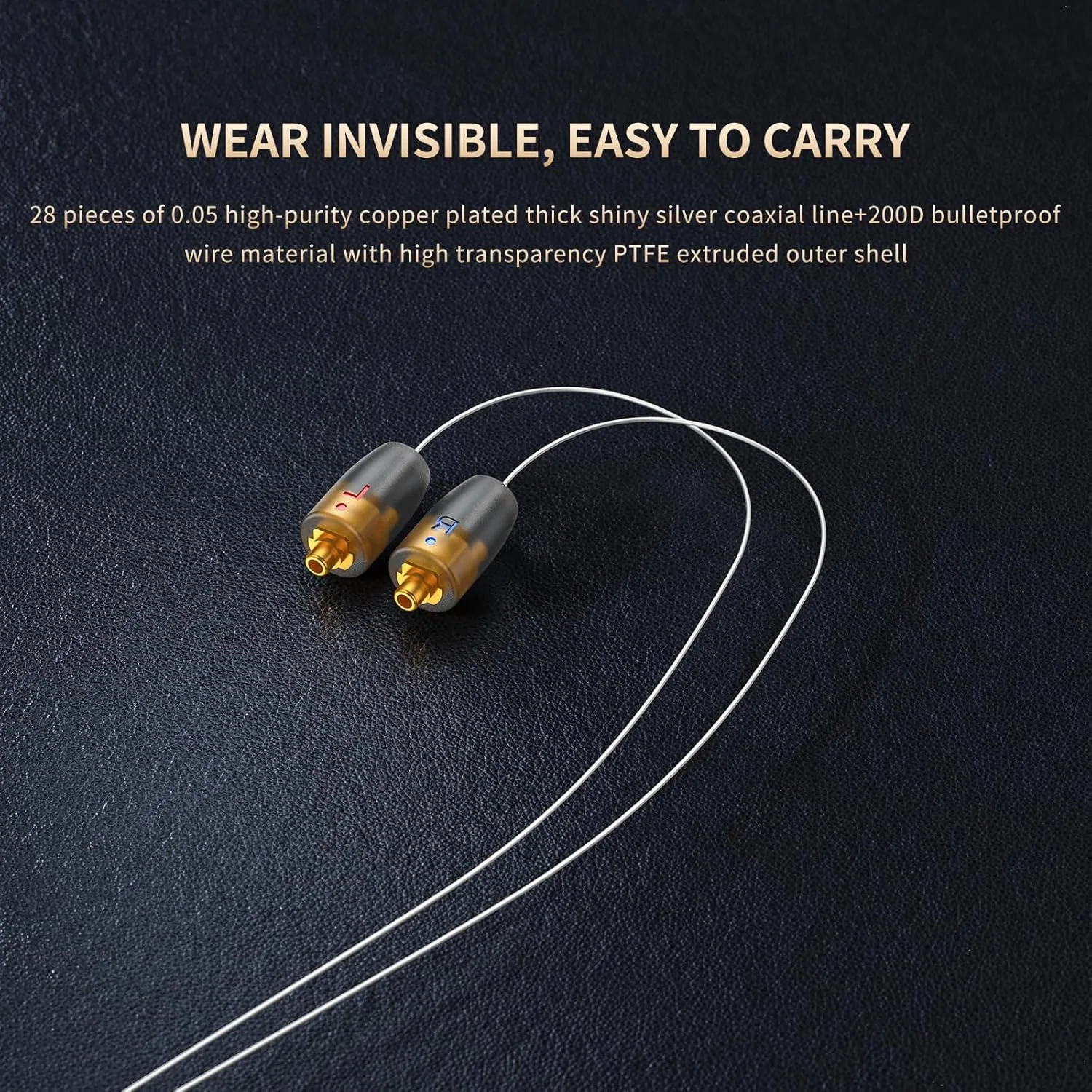 okcsc IPX T2 to 4.4mm, Aurora Audio Cable IPX T2 Earphone Cable for Westone 2 Core High Purity OFC Silver Plated Cable - Ultra Thin for Pro X Series Pro X10, Pro X20, Pro X30 Headphones,Black/ 4.4MM