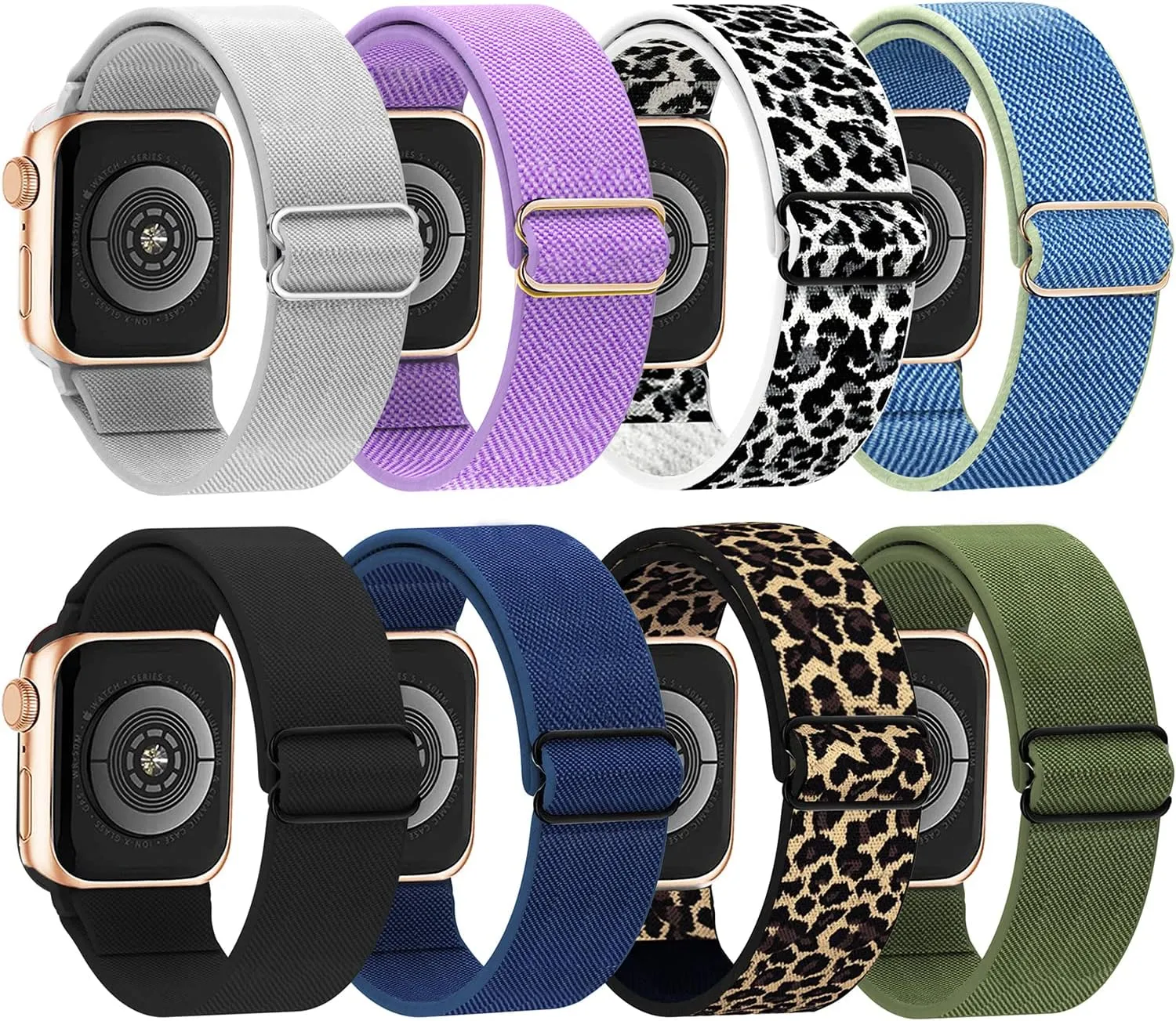 omee 8 Pack Compatible with Apple-Watch-Ultra-Band 49mm 46mm 45mm 44mm for Men Women,Breathable Trail Loop Alpine Loop Ocean Band for Ultra 2/Ultra iWatch Serie 10 9 8 7 6 SE 5 4 3 2 1