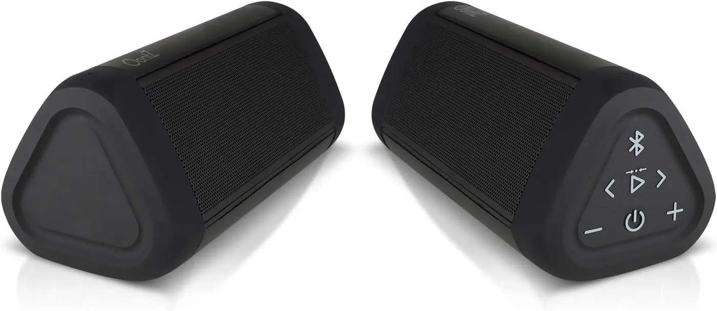 OontZ Ultra Dual Portable Bluetooth Speaker 5.0 2-Pack - IPX7 Waterproof, 14W Enhanced Sound, 20-Hr Battery, 100ft Range, Deep Bass and Clear Audio, Durable Shower Speakers for Pool or Beach (Black)