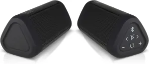 OontZ Ultra Dual Portable Bluetooth Speaker 5.0 2-Pack - IPX7 Waterproof, 14W Enhanced Sound, 20-Hr Battery, 100ft Range, Deep Bass and Clear Audio, Durable Shower Speakers for Pool or Beach (Black)