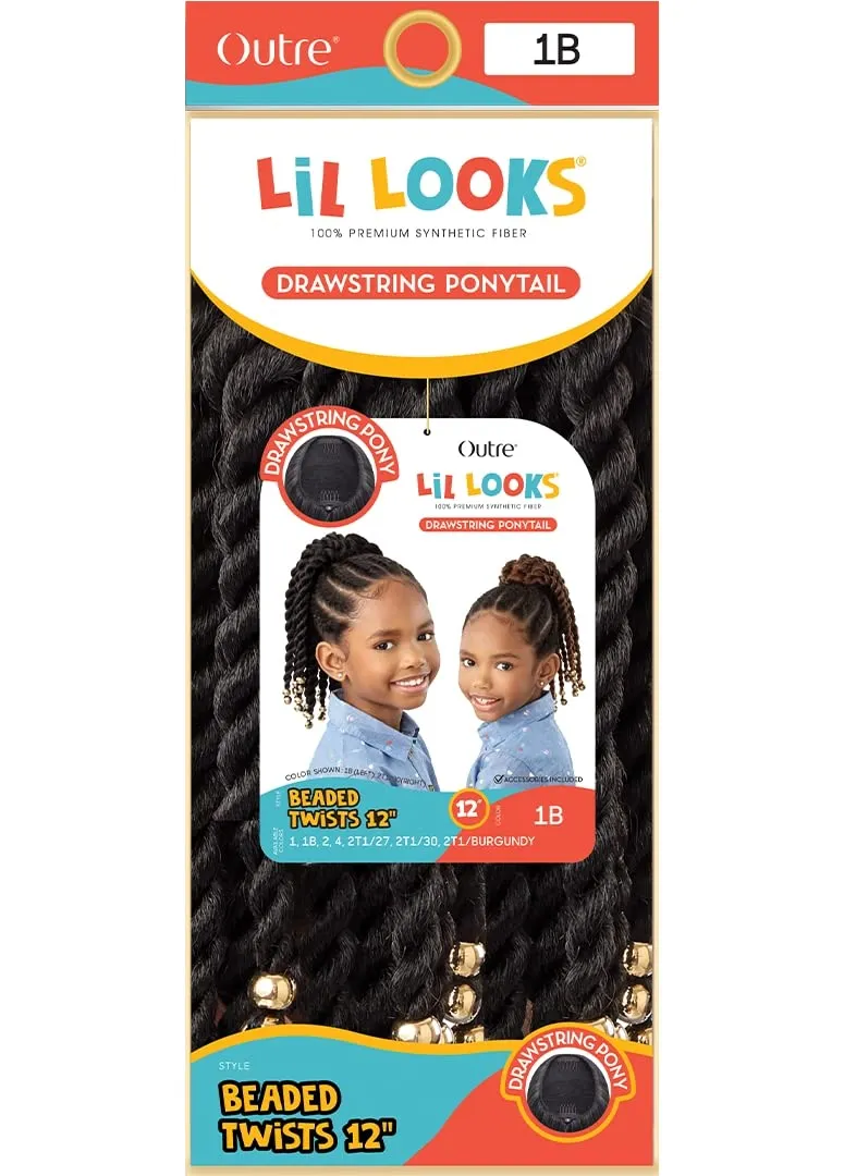 Outre Lil Looks Drawstring Ponytail - BEADED TWISTS 12" (2)