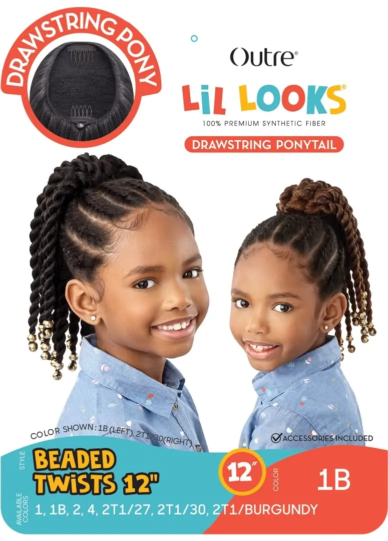 Outre Lil Looks Drawstring Ponytail - BEADED TWISTS 12" (2)