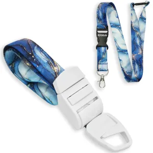 Pack of Professional Quick and Slow Release Medical Tourniquet and Matching Lanyard (Blue Marble)