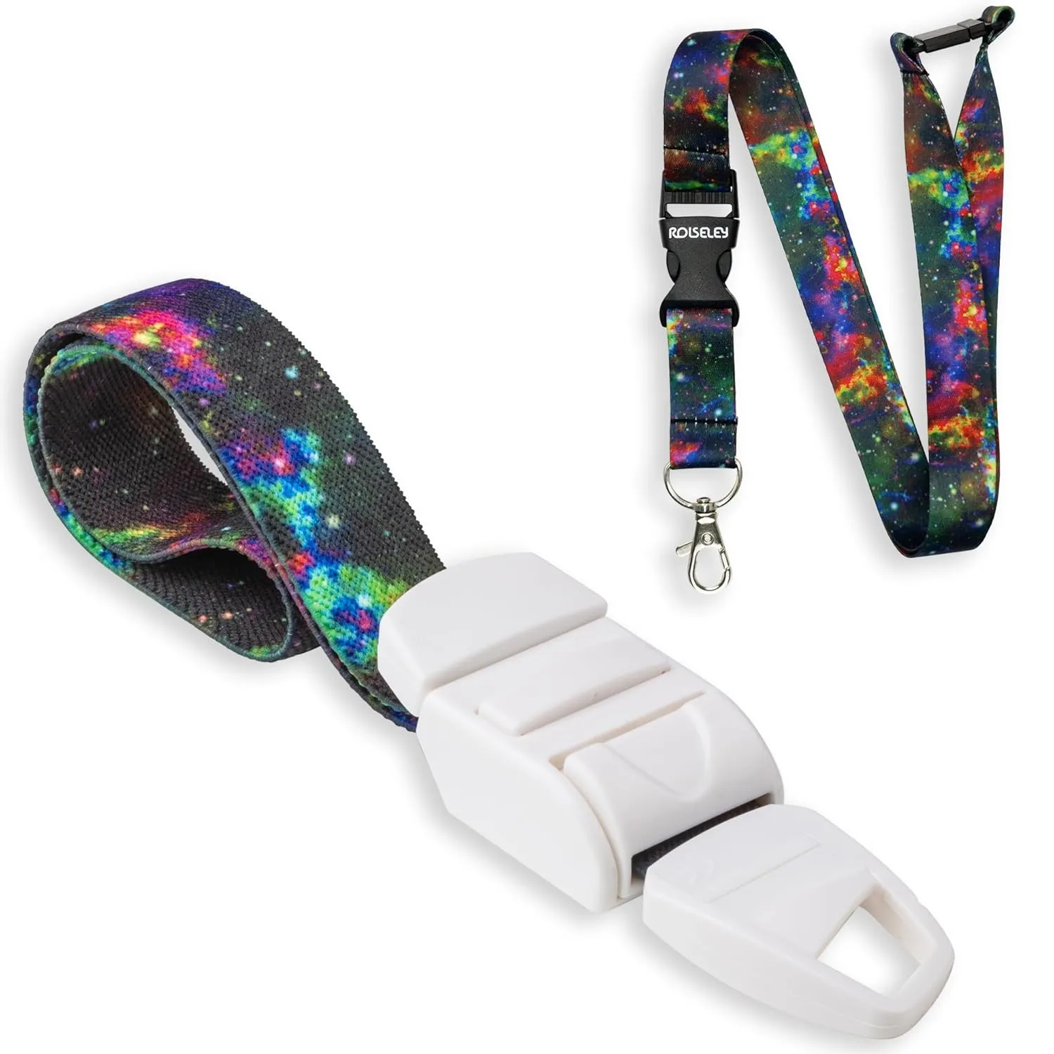 Pack of Professional Quick and Slow Release Medical Tourniquet and Matching Lanyard (Starry Sky Multicolour Galaxy Pattern)