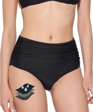 Period Swimwear High-Waisted Briefs Tummy Control Ultra-Thin Quick-Dry Beach & Board Swim Bottoms for Teens