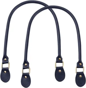 PH PandaHall 2pcs Leather Purse Handles 24.2” Sew on Bag Handles Handbags Shoulder Bag Strap Replacement with Alloy Clasps for Purses Tote Bag Handbag Making Repairing Supplies, Marine Blue