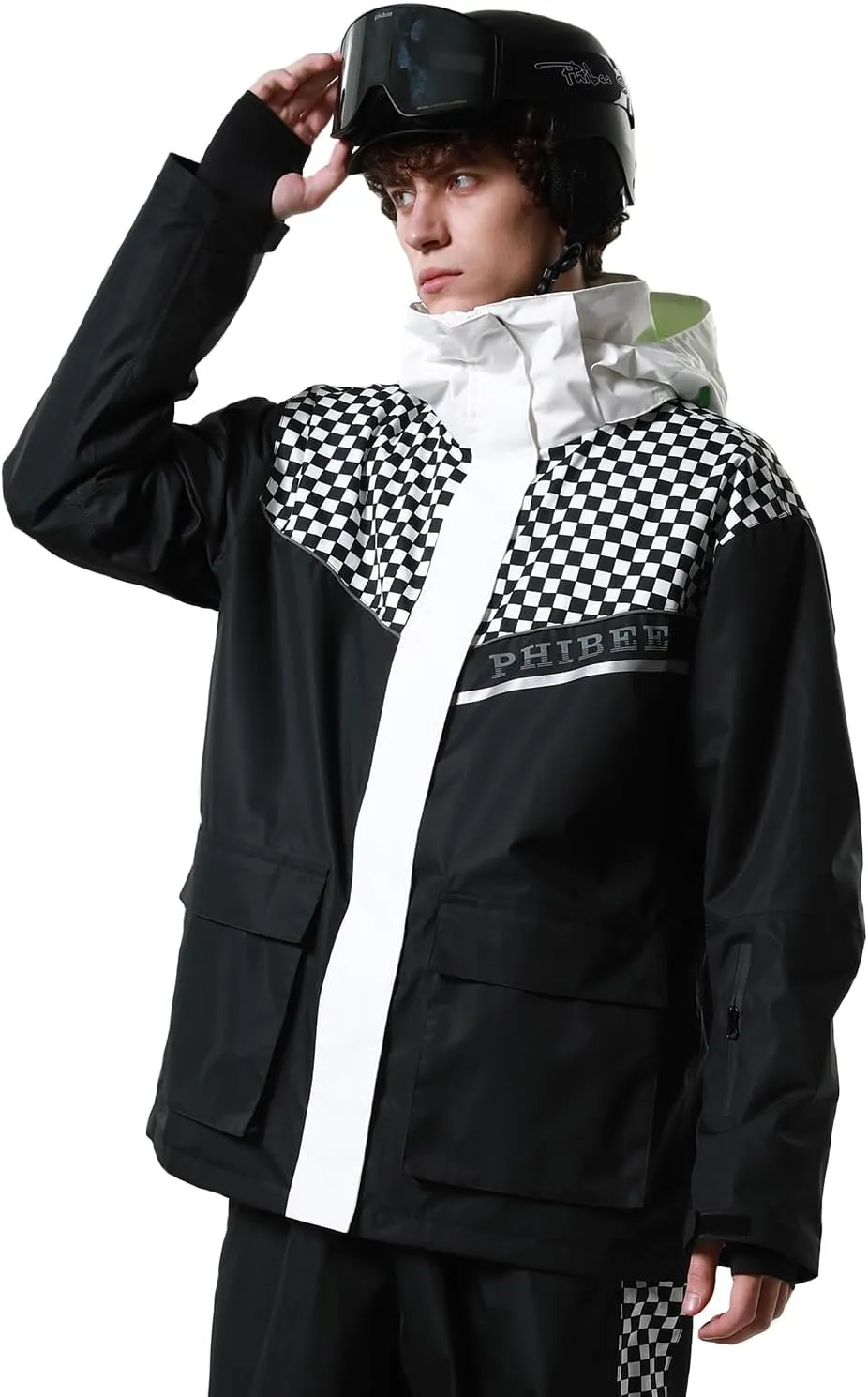 PHIBEE Mens Waterproof Windproof Outdoor Fleece Ski Jacket