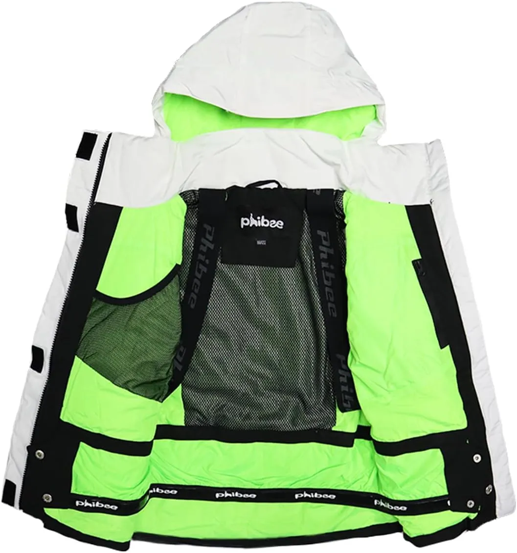 PHIBEE Mens Waterproof Windproof Outdoor Fleece Ski Jacket