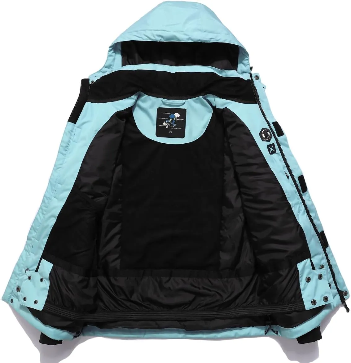 PHIBEE Women's Waterproof Warm Ski Jacket Winter Windproof Snow Coat Hooded Rain Jacket