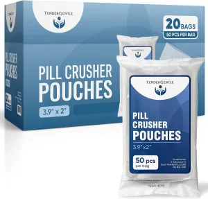 Pill Crusher Pouches - 1,000 Pouches per Box - Crusher Pouches for Pill Crushers - Good for Home, Hospitals, and Nursing Homes